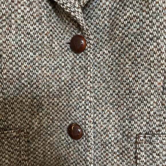 Harris Tweed Vintage Hunter’s Run 100% Wool Blazer Women’s 13 Brown Check - Picture 2 of 10